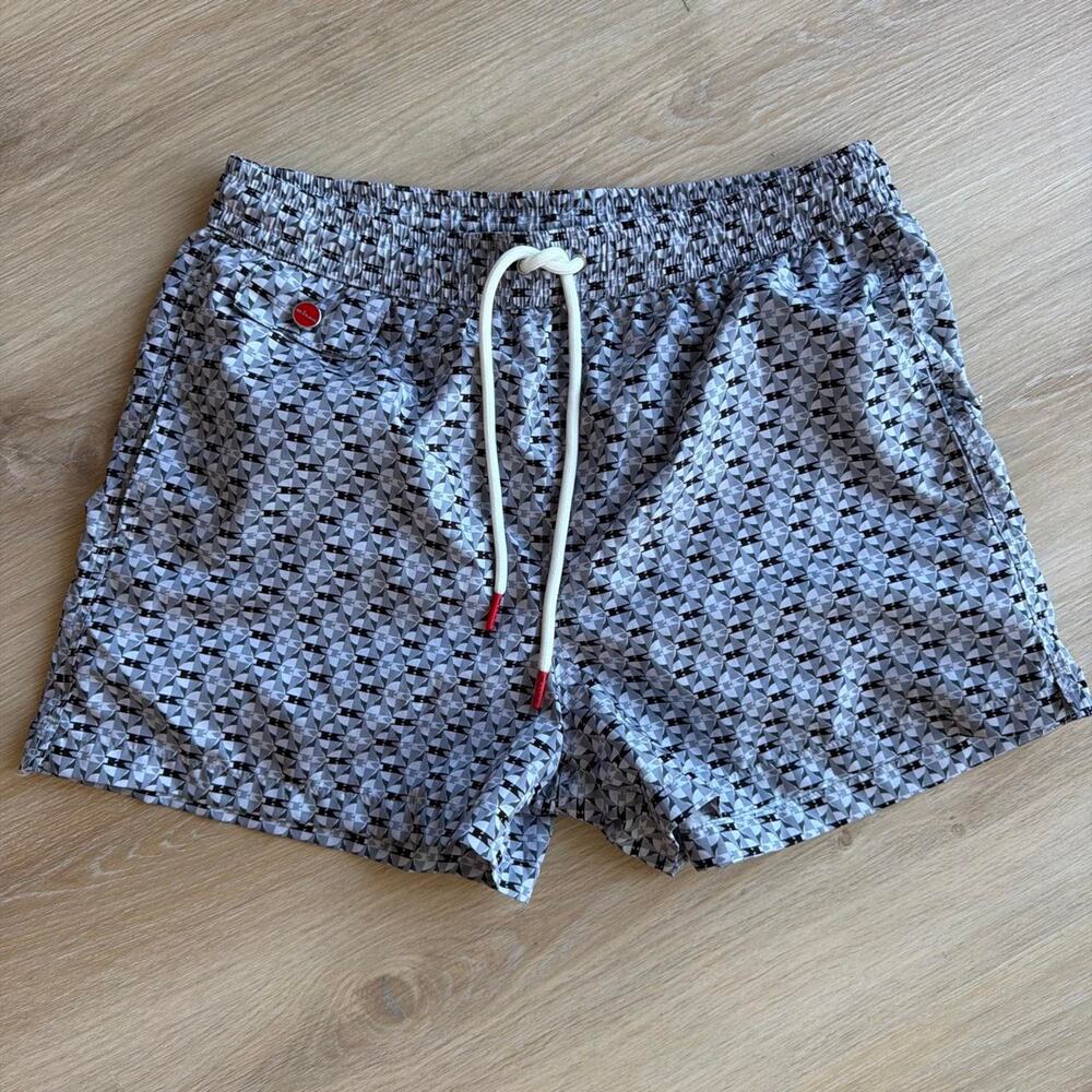 Men's Geometric Print Swim Trunks - Gray